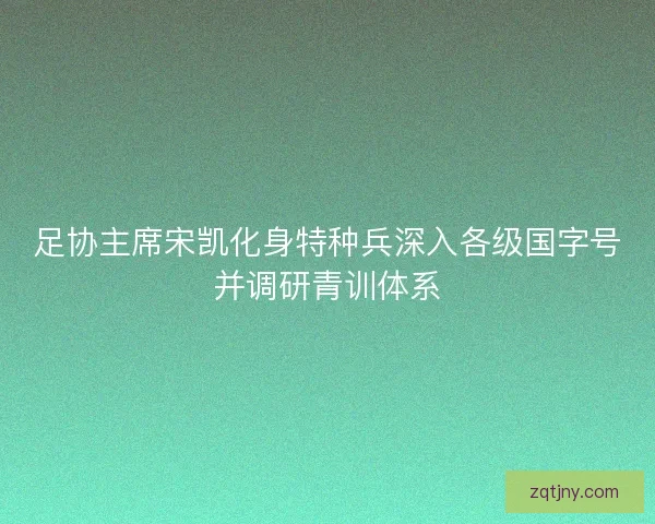 足协主席宋凯化身特种兵深入各级国字号并调研青训体系
